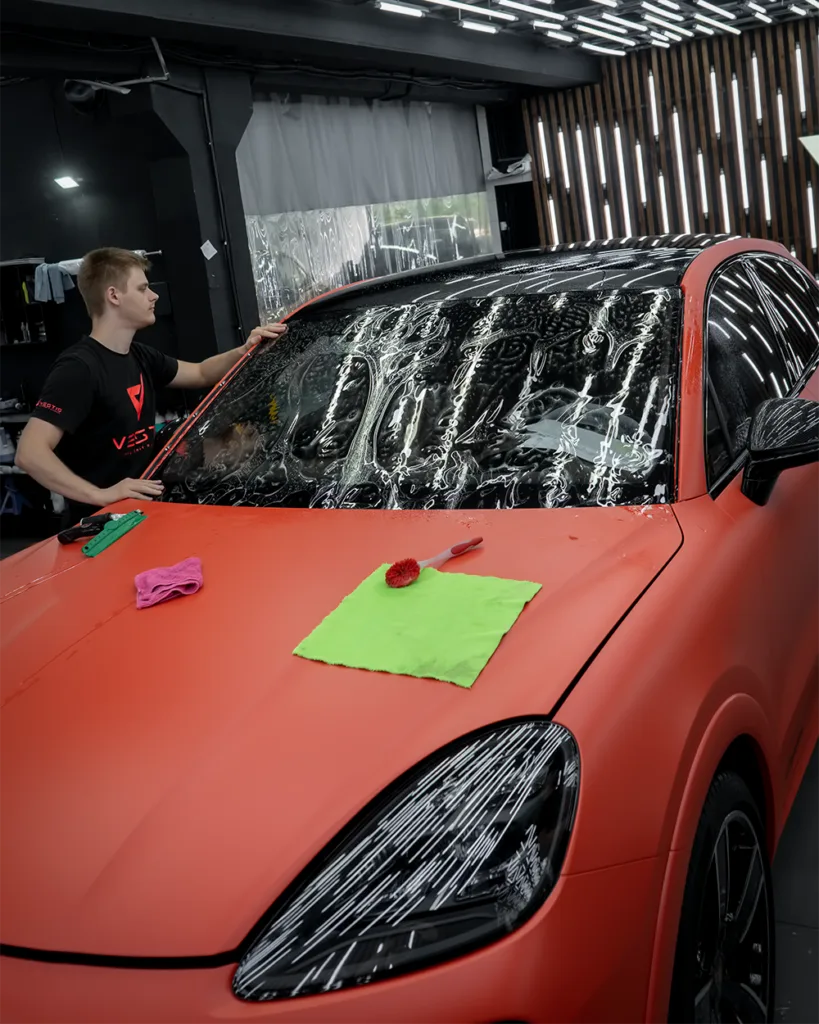 Защита кузова матовой антигравийной пленкой Porsche Cayenne 6 Защита кузова матовой антигравийной пленкой Porsche Cayenne