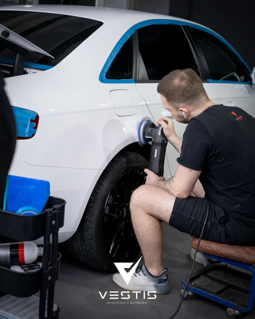 Полировка и нанесение керамики на кузов Audi A4 3 Полировка и нанесение керамики на кузов Audi A4