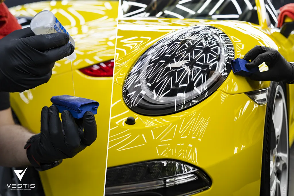 Полировка и нанесение керамики на кузо Porsche 911 Carrera