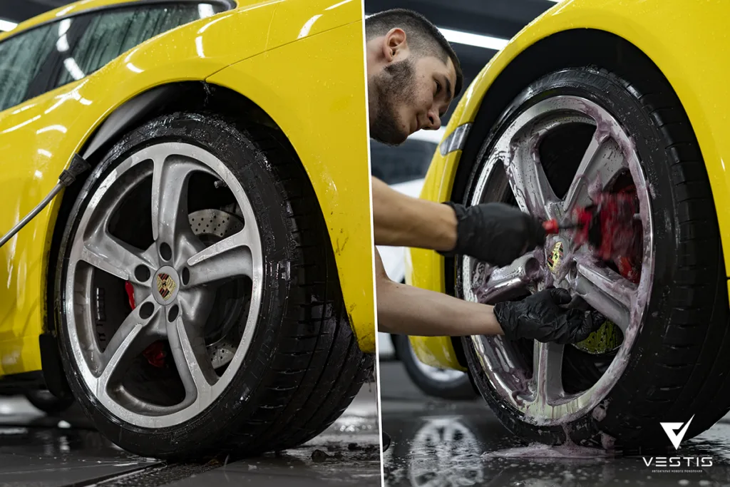 Полировка и нанесение керамики на кузо Porsche 911 Carrera
