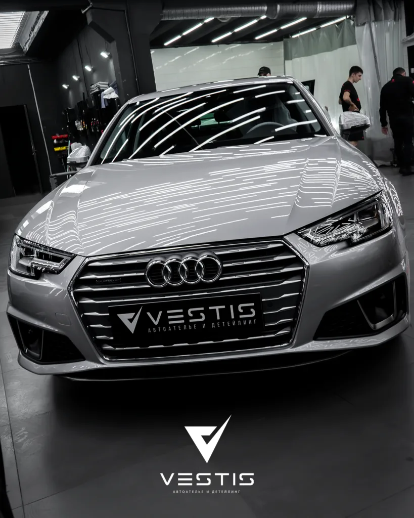 Антигравийная пленка, химчистка и полировка ЛКП Audi A4 17 Антигравийная пленка, химчистка и полировка ЛКП Audi A4