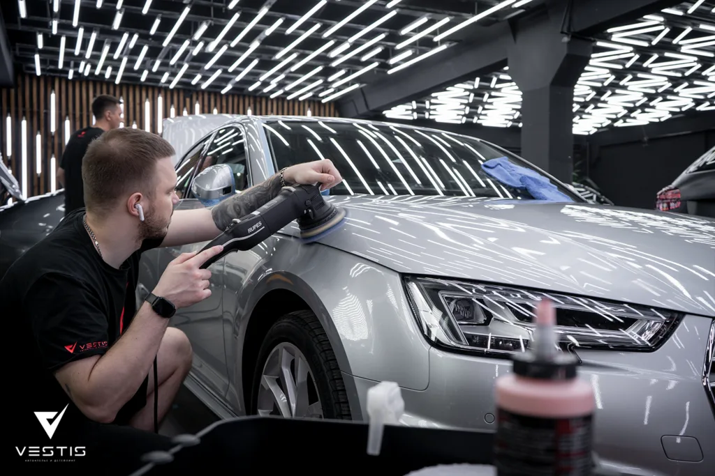 Антигравийная пленка, химчистка и полировка ЛКП Audi A4 2 Антигравийная пленка, химчистка и полировка ЛКП Audi A4