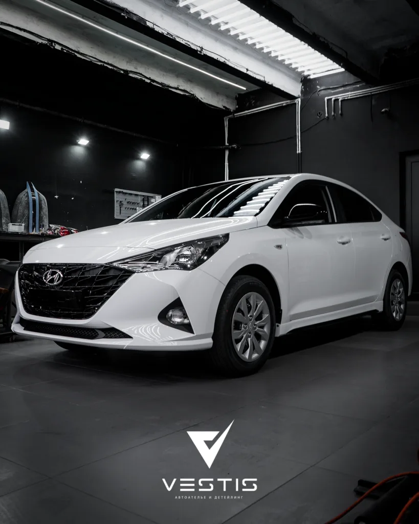 Полная оклейка антигравийной пленкой Hyundai Solaris