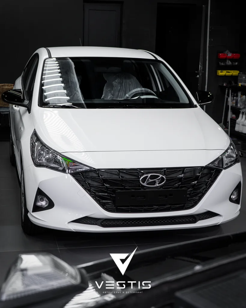 Полная оклейка антигравийной пленкой Hyundai Solaris