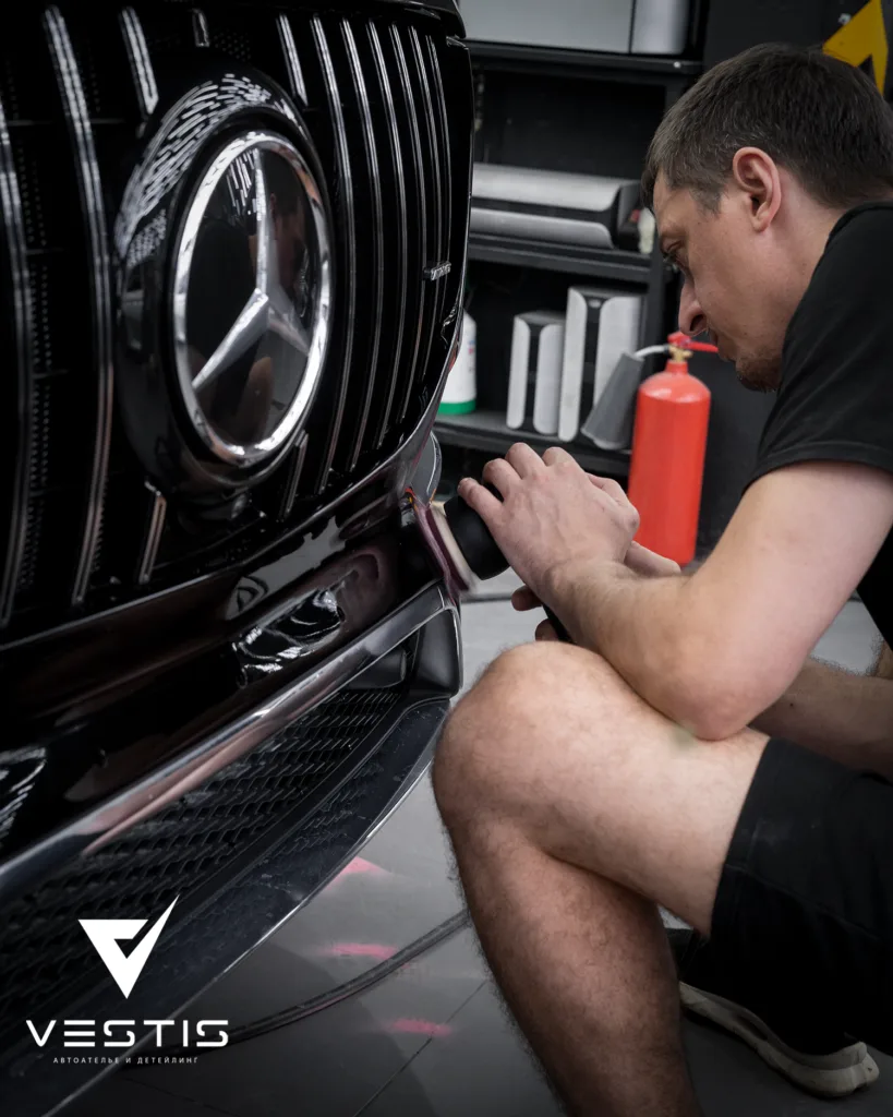 Полировка ЛКП и нанесение керамики на Mercedes Benz GLS 7 Полировка ЛКП и нанесение керамики на Mercedes Benz GLS