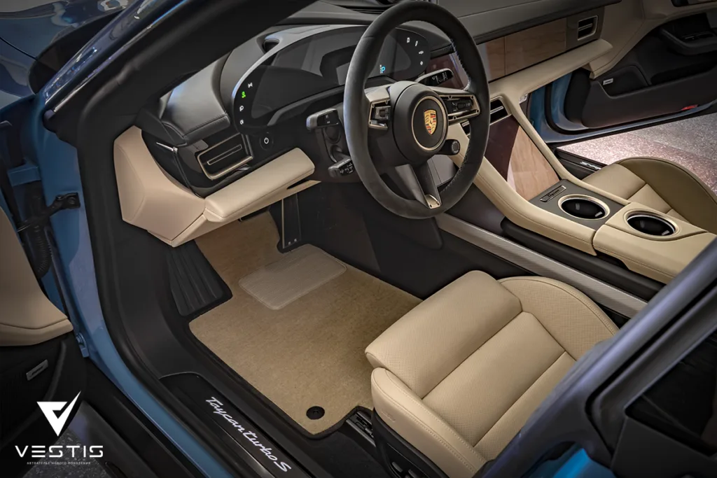 Комплект ковриков из немецкого ковролина для Porsche Taycan