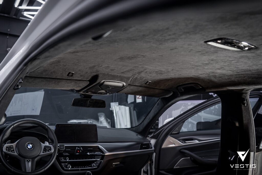 Перетяжка потолка и шумоизоляция крыши BMW 5 Series 14 BMW 5 Перетяжка потолка и шумоизоляция крыши1