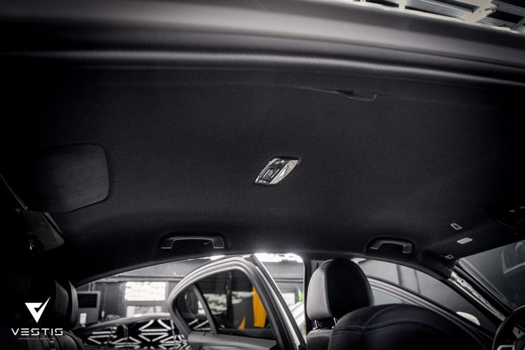Перетяжка потолка и шумоизоляция крыши BMW 5 Series 10 BMW 5 Перетяжка потолка и шумоизоляция крыши5