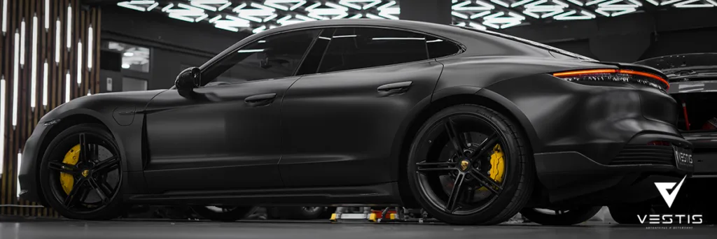 Карбон, перешив, шумоизоляция и коврики для Porsche Taycan 1 Porsche Taycan - Перешив, карбон, шумоизоляция дверей и комплект ковриков