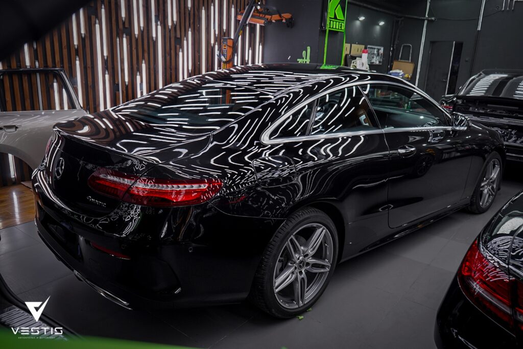 Защита кузова Mercedes-Benz E Coupe матовой пленкой Suntek 3 Mercedes Benz E Coupe Матовая пленка и антихром14