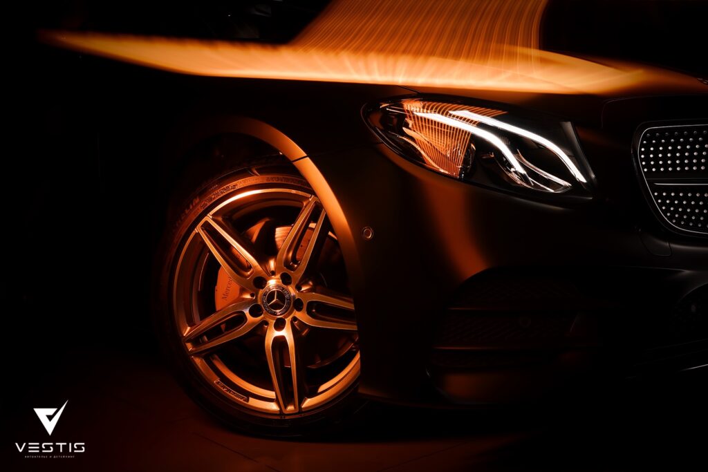 Защита кузова Mercedes-Benz E Coupe матовой пленкой Suntek 12 Mercedes Benz E Coupe Матовая пленка и антихром22