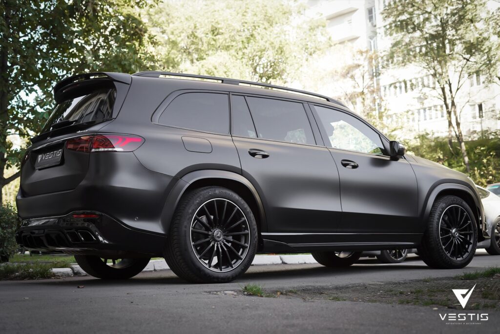 Mercedes Benz GLS Полная матовая оклейка расклейка обвесы и пороги подкапывание окрас8 2