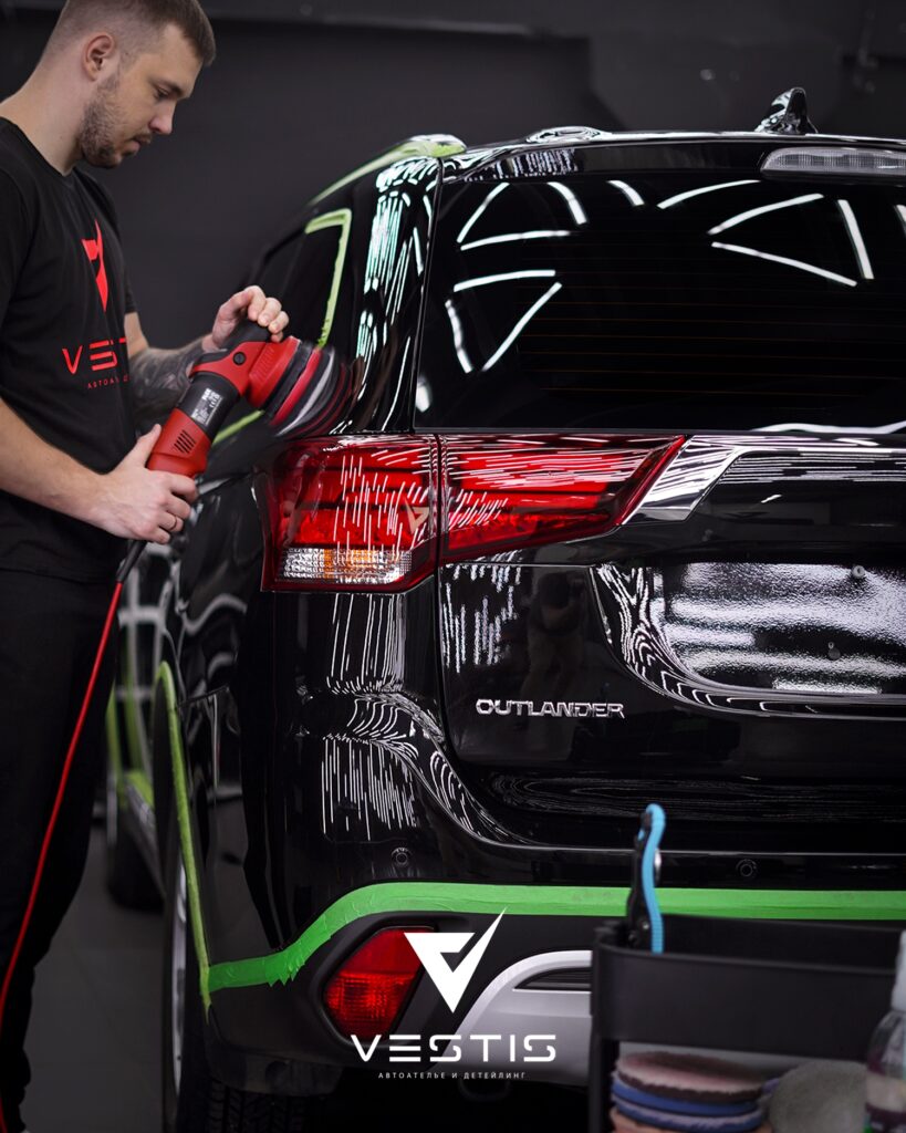 Mitsubishi Outlander Полировка ЛКП керамика Können Graphen и анитгравийная пленка12