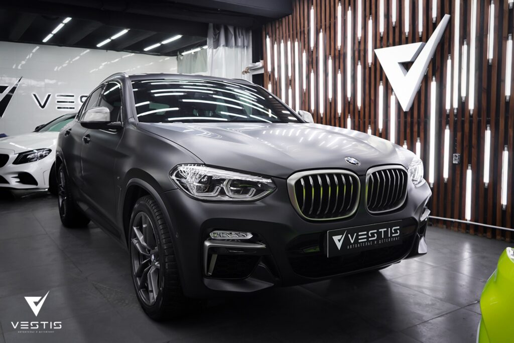 Полная оклейка BMW X4 матовой антигравийной пленкой 5 BMW X4 Матовая пленка12