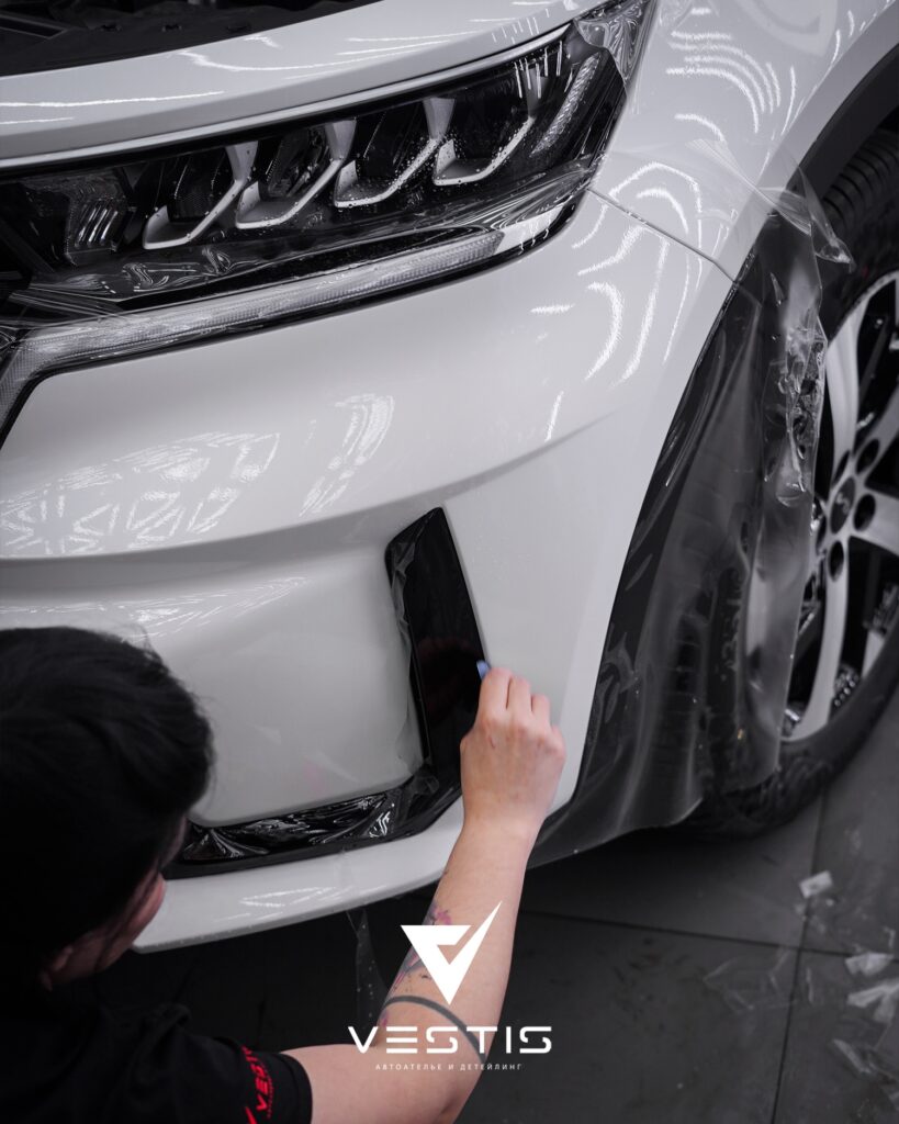 Защита ЛКП, шумоизоляция и сетка в бампер Kia Sorento 5 Kia Sorento Пленка и сетка в бампер пленка интерьера и шумоизоляция13