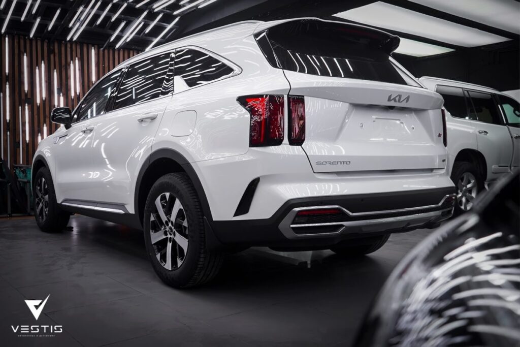 Защита ЛКП, шумоизоляция и сетка в бампер Kia Sorento 1 Kia Sorento Пленка и сетка в бампер пленка интерьера и шумоизоляция17 1200x800