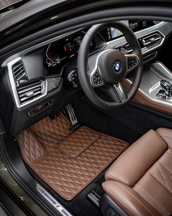 Коврики для BMW X7 G07 коричневые-кофе (в салоне, водительский)